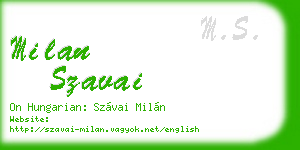 milan szavai business card